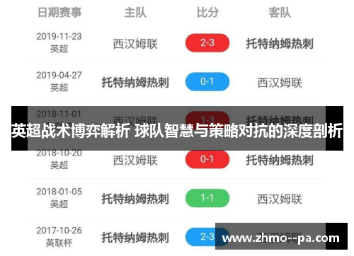 英超战术博弈解析 球队智慧与策略对抗的深度剖析